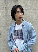 ◎メンズボブウルフ メンズミディアムメンズロングワックスなし