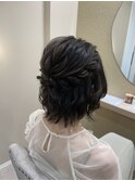 ミディアム×ハーフアップ