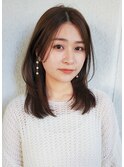 前髪なし小顔レイヤーカット/ブラウンベージュ韓国風レイヤー