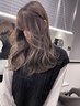 レイヤーカット＋ブリーチ１回ハイライト￥24200/白髪ぼかし/イルミナカラー