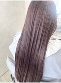髪質改善カラー×ブリーチあり×ラベンダーベージュ×透明感