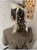 ヘアアレンジ/ポニーテールアレンジ/編みおろし