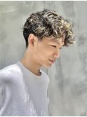 メンズカット スペインカール ハイライト メッシュ