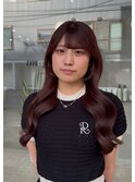 韓国風巻きピンクブラウン