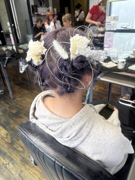 ガルボ ヘアー(garbo hair) お呼ばれヘア 10代 20代 ヘアセット ヘアアレンジ よさこい