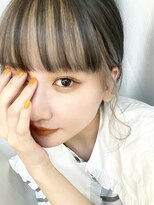 ロンドヴァリー 渋谷店(Lond vallee)&nbsp;ブリーチホワイトグレージュダブルカラーレイヤー韓国顔周り渋谷