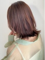 トゥーナ 表参道(tona) ミディアムレイヤー、外ハネボブ、グレージュ、脱白髪染め☆