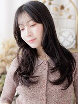 カバーヘア ブリス 北浦和(COVER HAIR bliss)&nbsp;ダークグレージュ小顔くせ毛風ロングレイヤーa北浦和20代30代