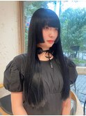 ブルーブラック姫カット