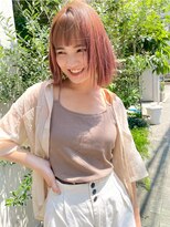 ジェム(GEM) ぱつっとボブピンクベージュ