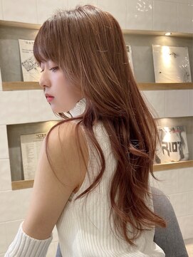 フォンズ(FONS) まろピンクベージュ＊韓国ヘア くびれヘア 顔まわりカット 艶髪