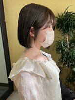 トローノ 栄(TRONO)&nbsp;髪質改善縮毛矯正　ショートボブ　オリーブベージュカラー　艶髪