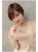 大人かわいい前髪セシルカットココアブラウンフリンジウェーブ