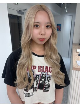 ペレ 渋谷(PELE) デザインカラー/レイヤーカット/ウェットヘア/オリーブベージュ