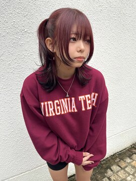 リタ(Lita) ミディアムウルフ／ボルドーカラー