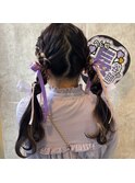 推し活／ヘアセット／編みおろし／ヘアアレンジ／ヨシンモリ