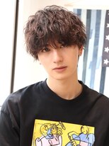 ネイビー(NAVY)&nbsp;無造作シャドウパーマ メンズマッシュ