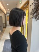 インナーカラー/切りっぱなしボブ