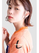 ラレイ ハラジュク(Lalei harajuku)&nbsp;原宿切りっぱなしボブ外ハネボブ大人ボブ透明感カラーオレンジ