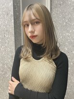 ミルクティーベージュハイトーンカラーブリーチありダブルカラー
