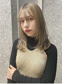 ミルクティーベージュハイトーンカラーブリーチありダブルカラー