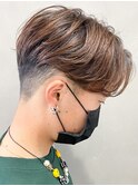 センターパートブリーチダブルカラーフェイスフレーミング