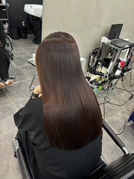 ファビ 渋谷(Fab) くびれヘア/暗めカラー/アプリコットオレンジ/縮毛矯正