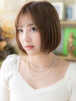 カバーヘア ブリス 北浦和(COVER HAIR bliss)&nbsp;★シースルーバングココアベージュ切りっぱなしボブ30代40代★2