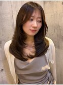 レイヤーカット×オリーブカラー