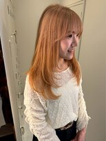 インク サカエ(inq sakae)&nbsp;ケアブリーチ/ダブルカラー/オレンジベージュ/レイヤーカット