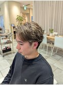 グレージュ×パーマ