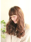 ♪抜け感ショートバングが似合う！くっきりウェーブロング♪