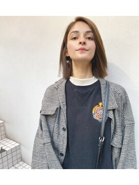 フロート 小阪店(float) きりっぱなしボブ_ココアブラウン,フリンジウェーブ