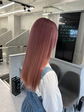 ファイブバイジエクト 堀江(FIVE by The Ect) 似合わせカット×ペールピンク×ハイトーンカラー