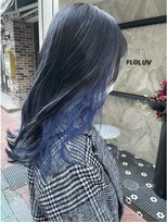 シカ 神戸三宮元町店(Cica) インナーカラー イヤリングカラー ブルー ネイビー 三ノ宮