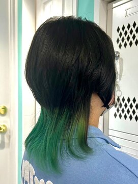 マティーナ ヘアー 池袋(Matina hair) 【ウルフ×インナーグリーン】20代30代40代50代