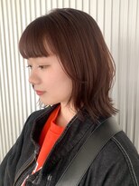 ガーデンヨコハマエスト(GARDEN YOKOHAMA est) レイヤーボブ　切りっぱなしボブ　美髪　ピンクブラウン　丸型
