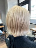 透明感カラー★ダブルカラーブリーチミルクティーベージュ