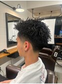 ツイストスパイラルパーマメンズ ショートベリーショート