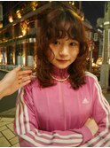 △癖毛風ミディアムパーマレイヤーパーマグランジパーマ