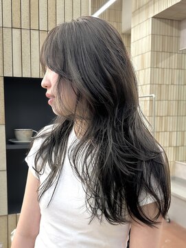 パークレーン アイス イヴェン(park lane ICI yeven) ブリーチなしアッシュグレー暗染め透明感夏カラーレイヤー