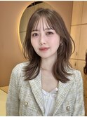 レイヤーカット顔まわり前髪矯正オリーブベージュharuhi