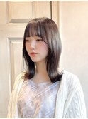 ピンクブラウン/プラチナカラー/くびれヘア