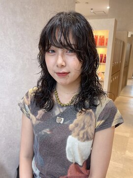 リュドール 名駅(Rue D'or) 顔周りカット/ウルフロングパーマ