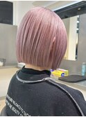 ペールピンク/ハッシュカット/ミニボブ/ハイトーンボブ