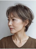 白髪ぼかし脱白髪染め似合わせカット40代50代60代