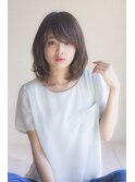 大人かわいい透明感グレージュひし形小顔ミディアム