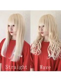 ホワイトブロンド#シールエクステ#小顔#ラフウェーブ#梅田