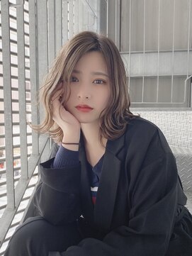 リアイス(Re:ICE) ミニウルフ/くすみブルー/流れるレイヤー/インナーハイライト