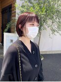 ぱつっと感がとても可愛いダークルビーボブ